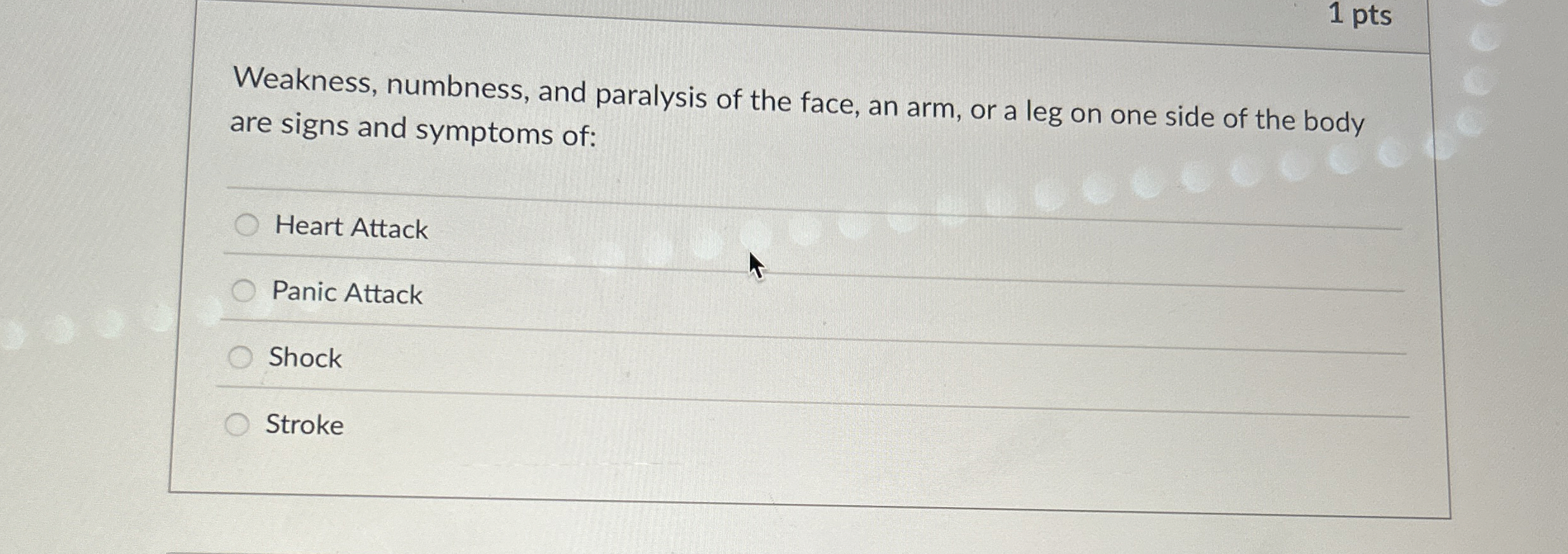 Solved Weakness, numbness, and paralysis of the face, an