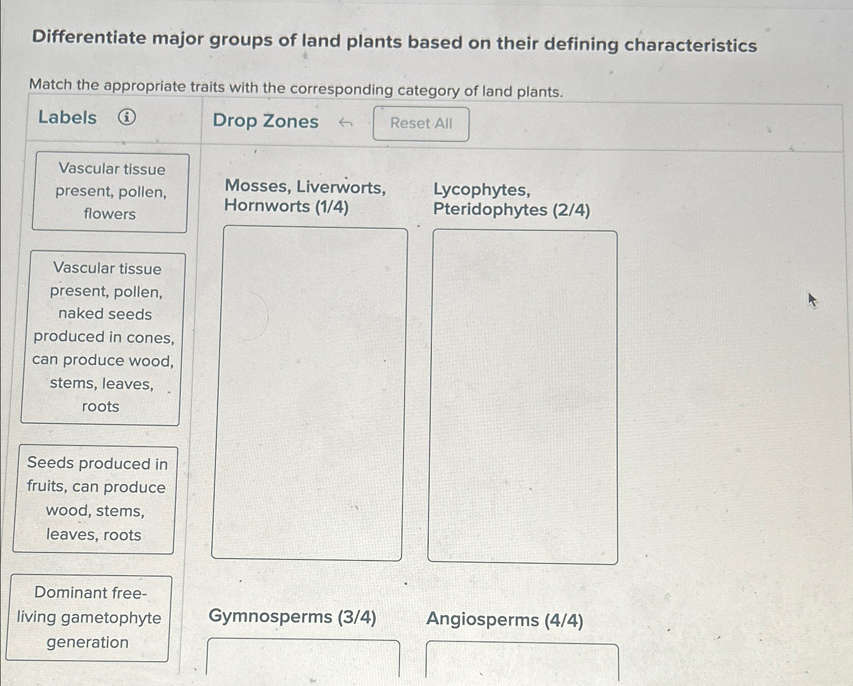 Solved Summarize The Characteristics Of The Plant Groups Or Cheggcom