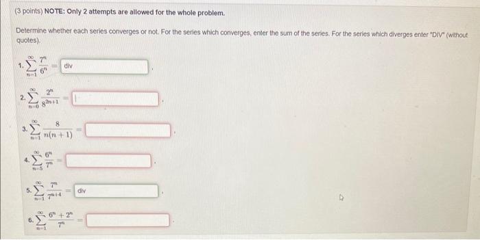 Solved (3 points) NOTE: Only 2 attempts are allowed for the | Chegg.com