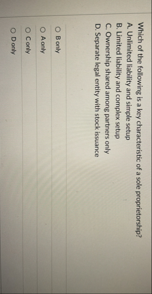 Solved Which of the following is a key characteristic of a | Chegg.com