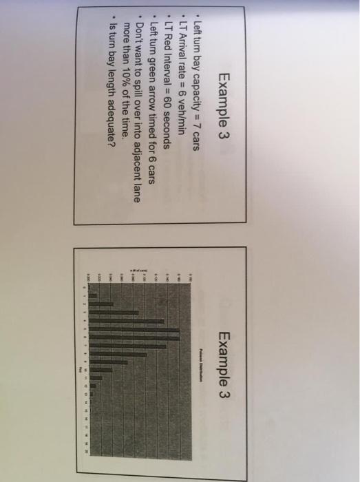 Solved Example 3 Example 3 . Left turn bay capacity = 7 cars | Chegg.com