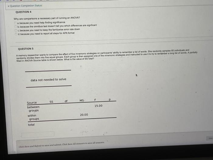 Solved A memory researcher wants to compare the effect of | Chegg.com
