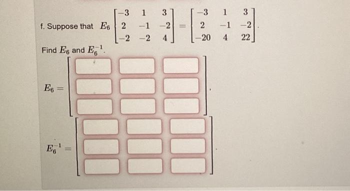 Solved a. Suppose that E1[52−42]=[102−82]. Find E1 and E1−1. | Chegg.com