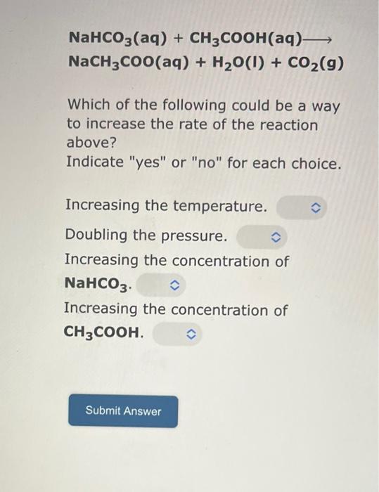 Ch3Cooh Nahco3 = Co2 H2O Nach3Co – TBFDRI