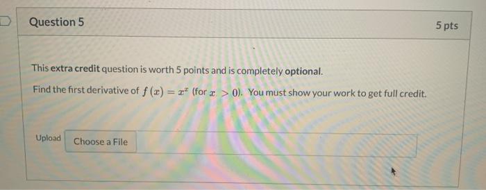 Solved Question 5 5 pts This extra credit question is worth | Chegg.com
