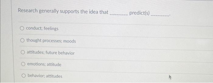 research supports the idea that attitudes predict