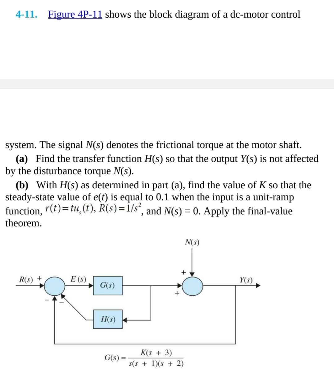 Solved 4-11. Figure 4P-11 shows the block diagram of a | Chegg.com