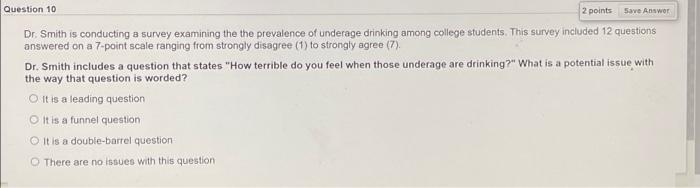 Solved Question 7 2 points Save Answer Dr. Smith is | Chegg.com