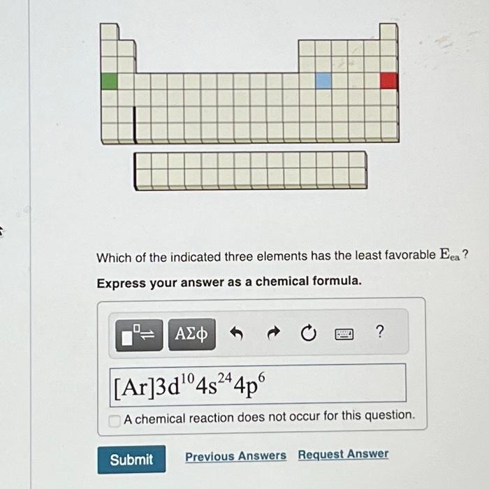 Solved Which of the indicated three elements has the least | Chegg.com