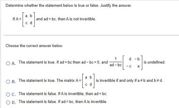Solved Determine whether the statement below is true or | Chegg.com