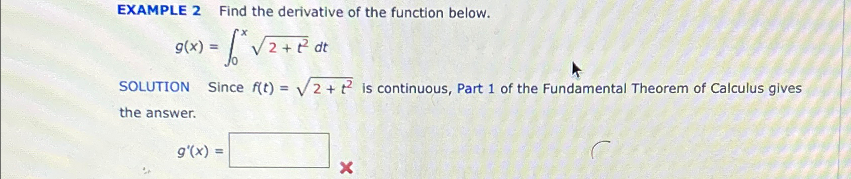 Solved EXAMPLE 2 ﻿Find the derivative of the function | Chegg.com