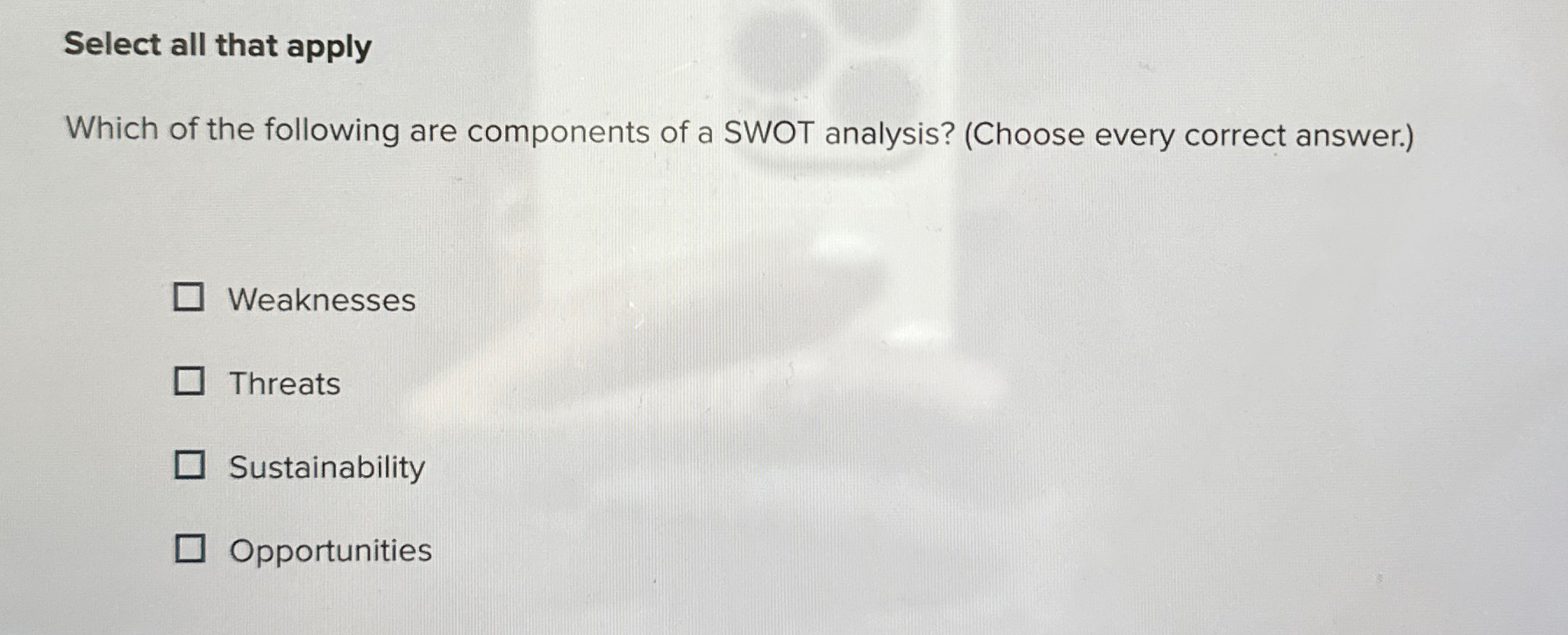 Solved Select all that applyWhich of the following are | Chegg.com