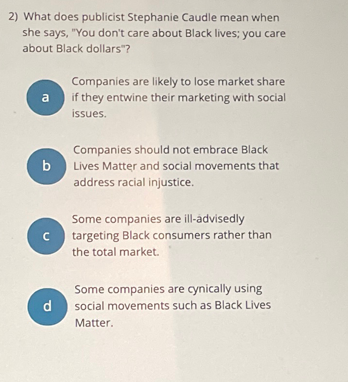 Solved What Does Publicist Stephanie Caudle Mean When She Chegg Com Image