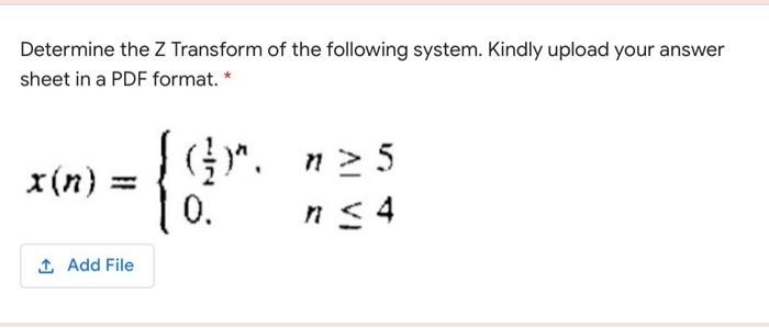 Solved Determine The Z Transform Of The Following System. | Chegg.com