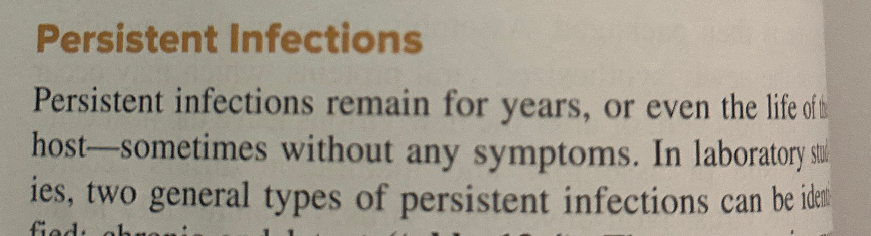 Solved Persistent Infectionspersistent Infections Remain For Chegg