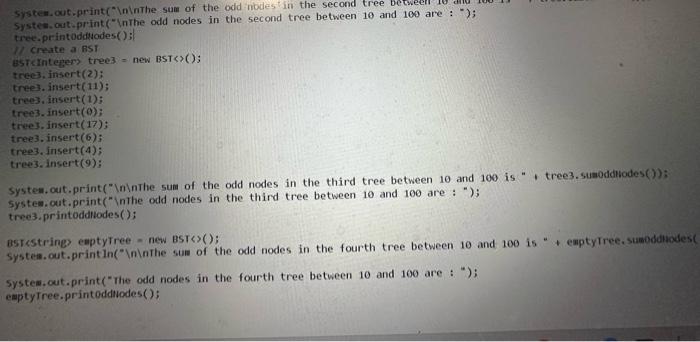 Solved I have provided BSTSpring23.java and | Chegg.com
