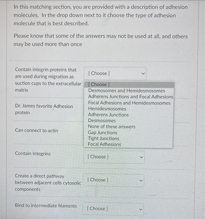 Solved In this matching section, you are provided with a | Chegg.com