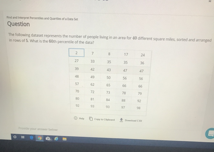 Solved Find And Interpret Percentiles And Quarties Of A Data Chegg Com