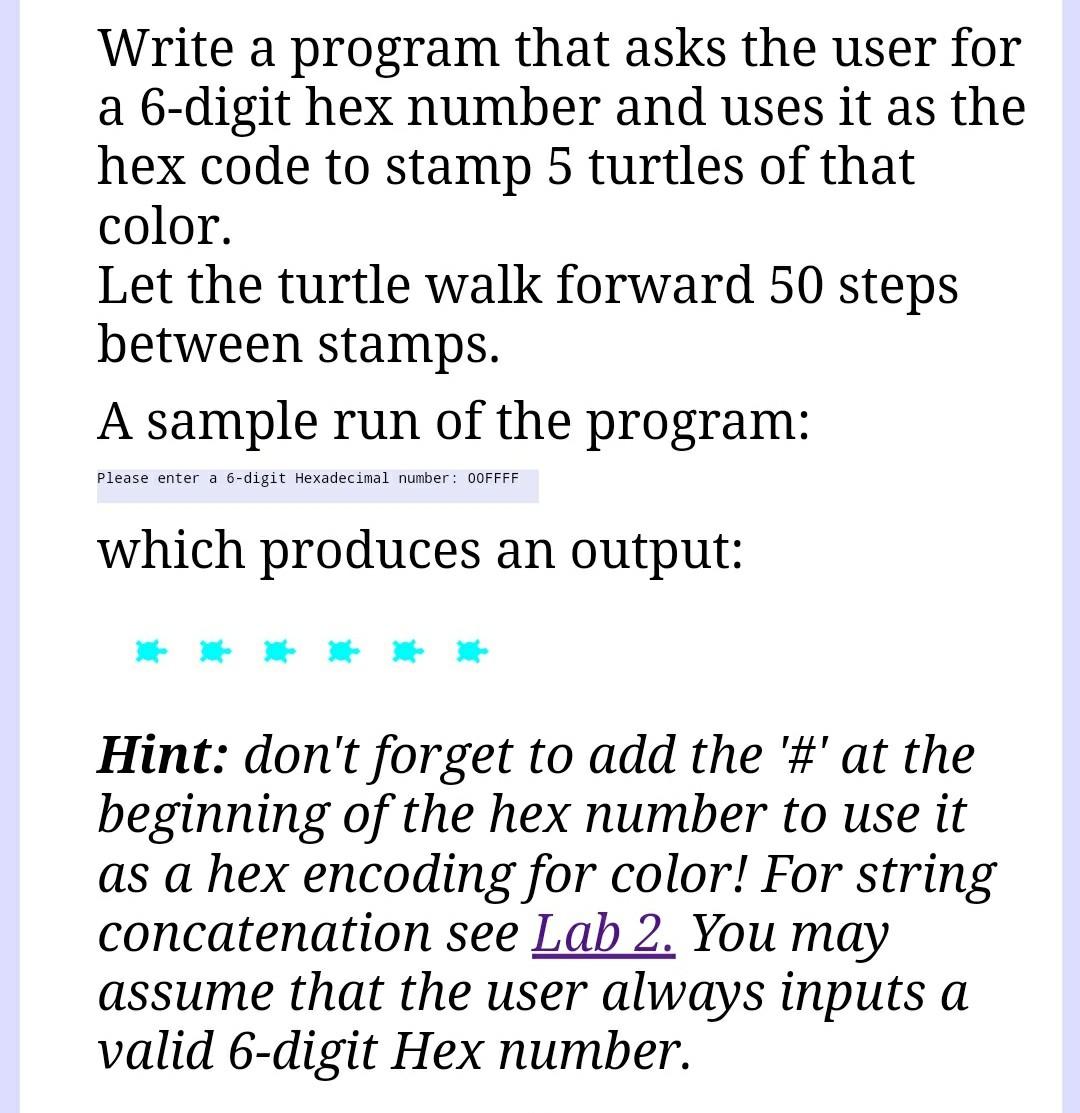 Solved Write a program that asks the user for a 6-digit hex | Chegg.com