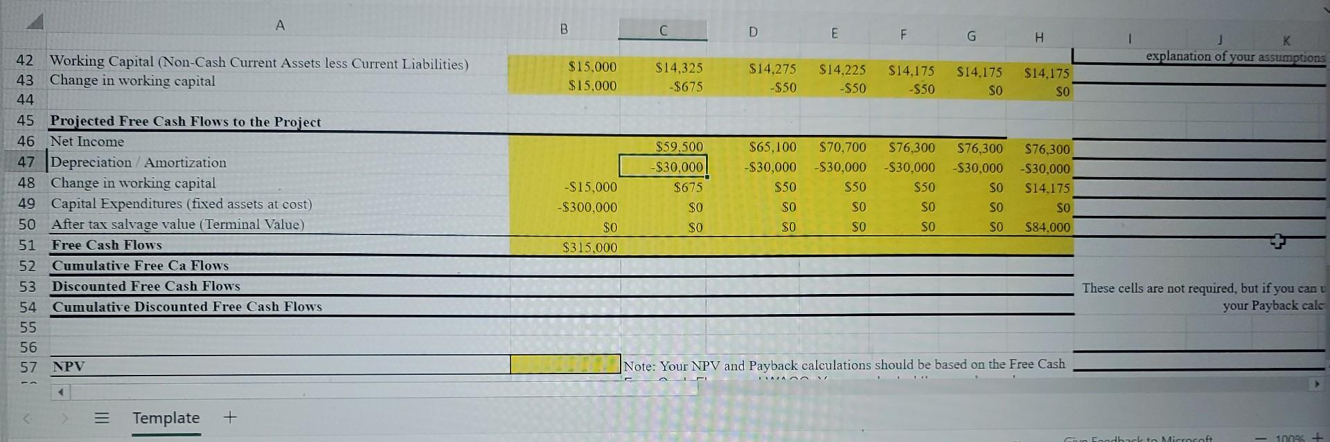 How Do I Solve For Free Cash Flow; Cumulative Cash | Chegg.com