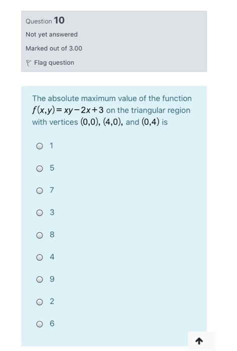 Solved Question 10 Not yet answered Marked out of 3.00 P | Chegg.com