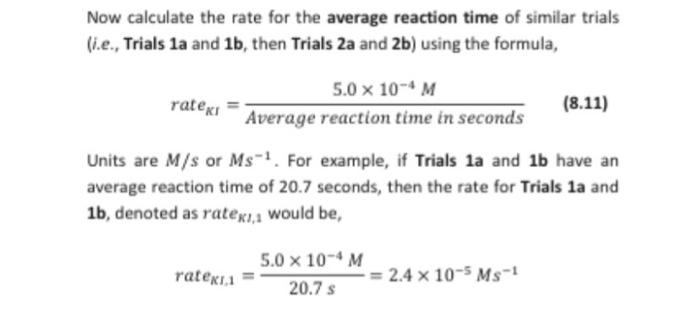Solved *Remember, use only 2 trials from each set; i.e., | Chegg.com