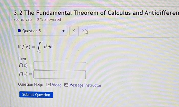 Solved 3.2 The Fundamental Theorem of Calculus and | Chegg.com