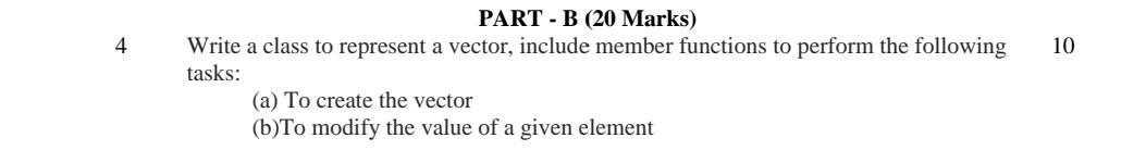 Solved 4 10 PART-B (20 Marks) Write a class to represent a | Chegg.com