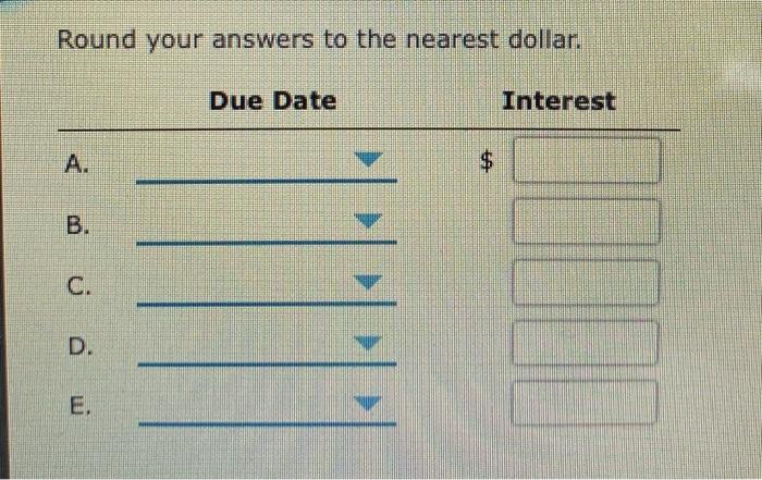 Solved Determine due date and interest on notes Determine | Chegg.com