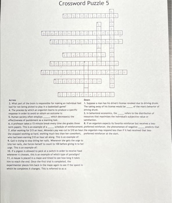 Solved Crossword Puzzle 2 Crossword Puzzle 5 Chegg com