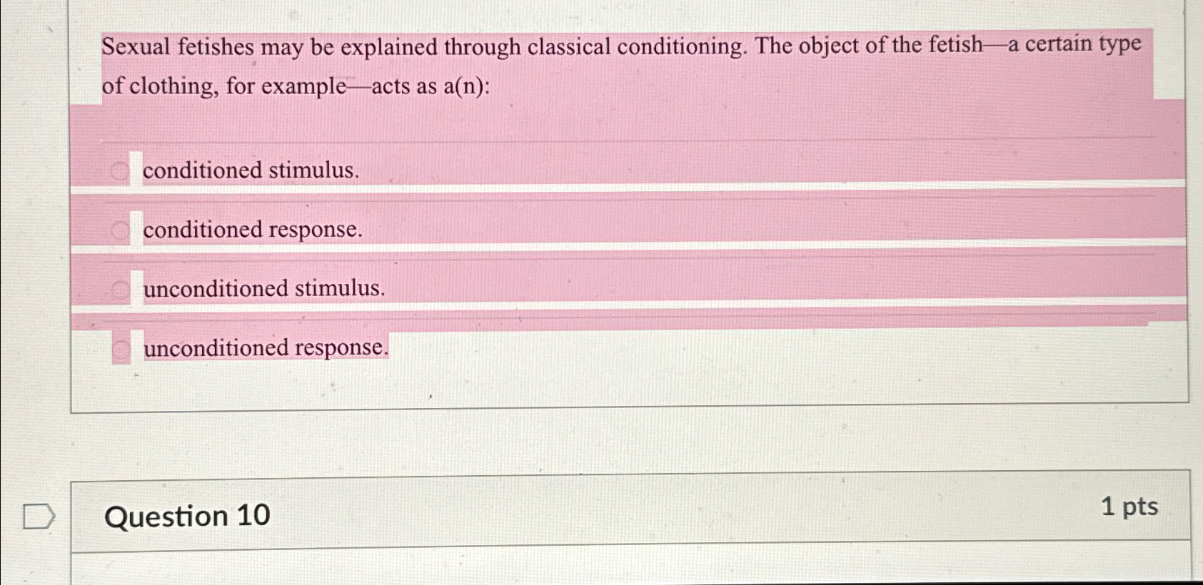 Solved Sexual fetishes may be explained through classical | Chegg.com