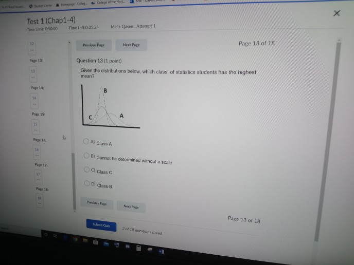 Solved Test 1 (Chap1-4) Time Limit 0:50:00 Time Left:0:3524 | Chegg.com
