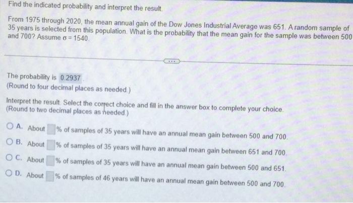 Solved Find The Indicated Probability And Interpret The | Chegg.com