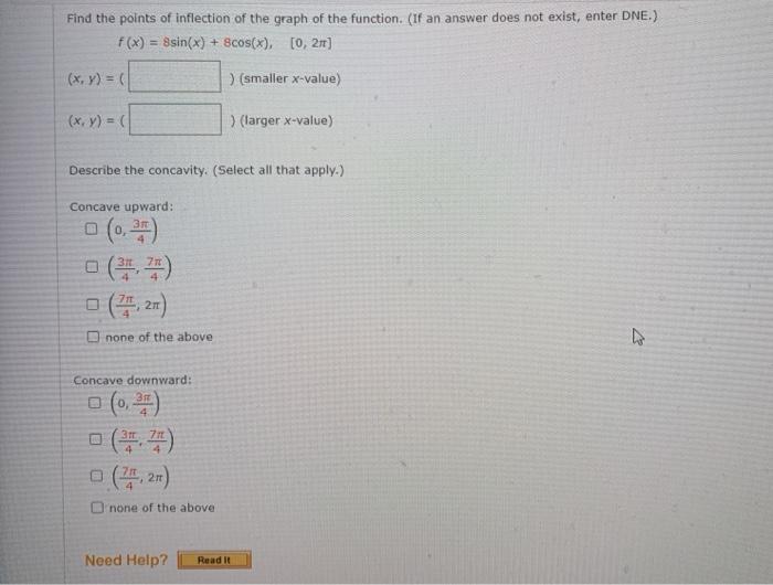 Solved Find the points of inflection of the graph of the