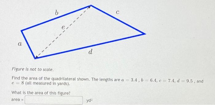 Solved b с a d Figure is not to scale. Find the area of the | Chegg.com