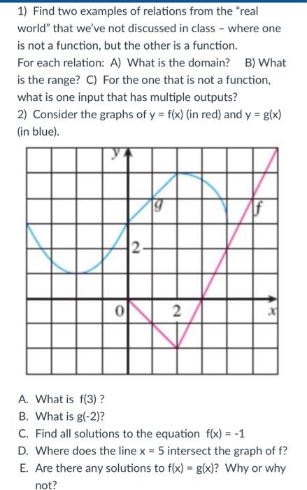 Solved 1) Find two examples of relations from the 