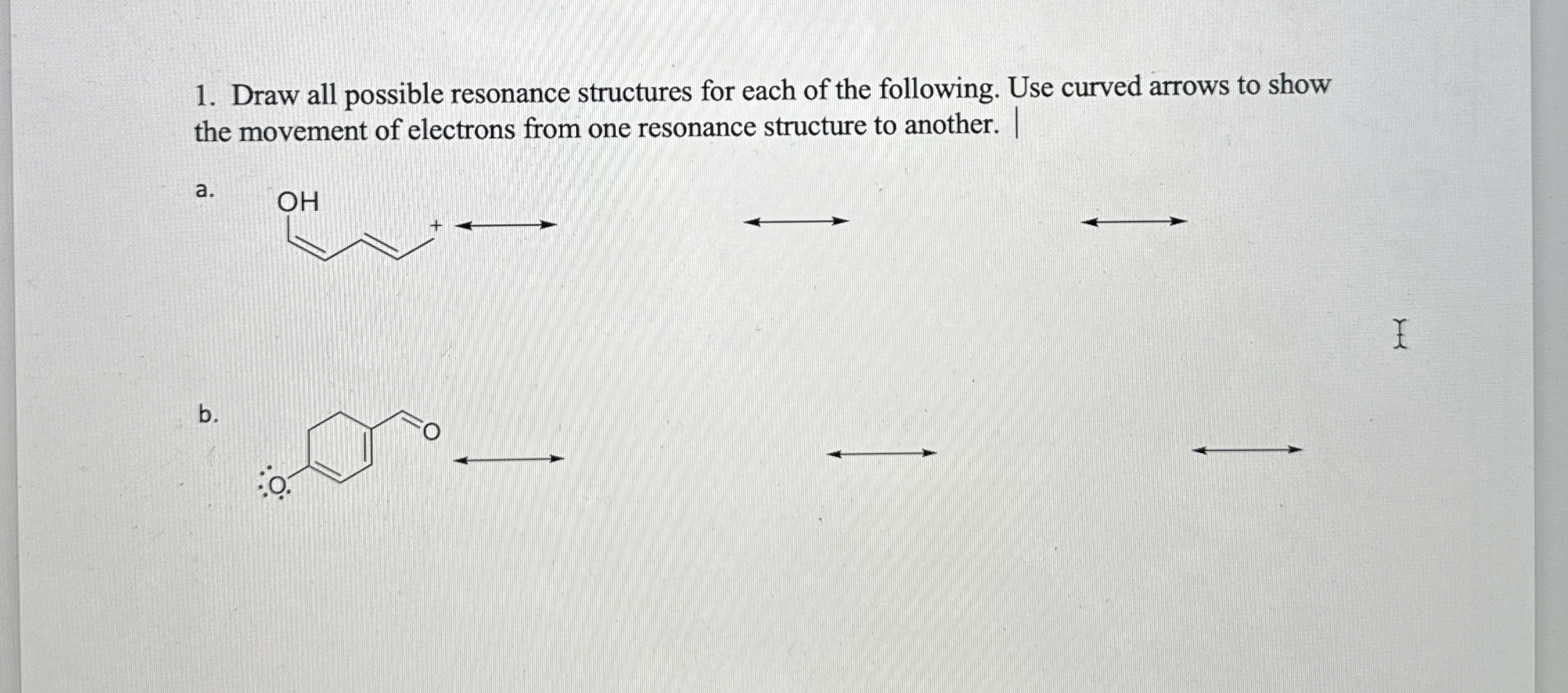 Solved Draw all possible resonance structures for each of | Chegg.com
