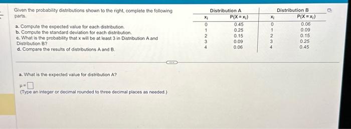 Solved Given The Probability Distributions Shown To The | Chegg.com