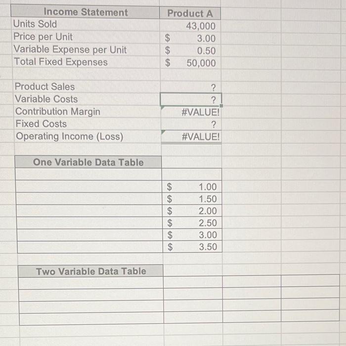 Data Tables Step-by-Step Tutorial: Data Tables are | Chegg.com