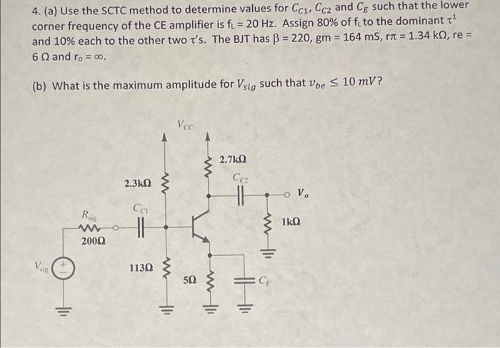 Solved - 4. (a) Use the SCTC method to determine values for | Chegg.com