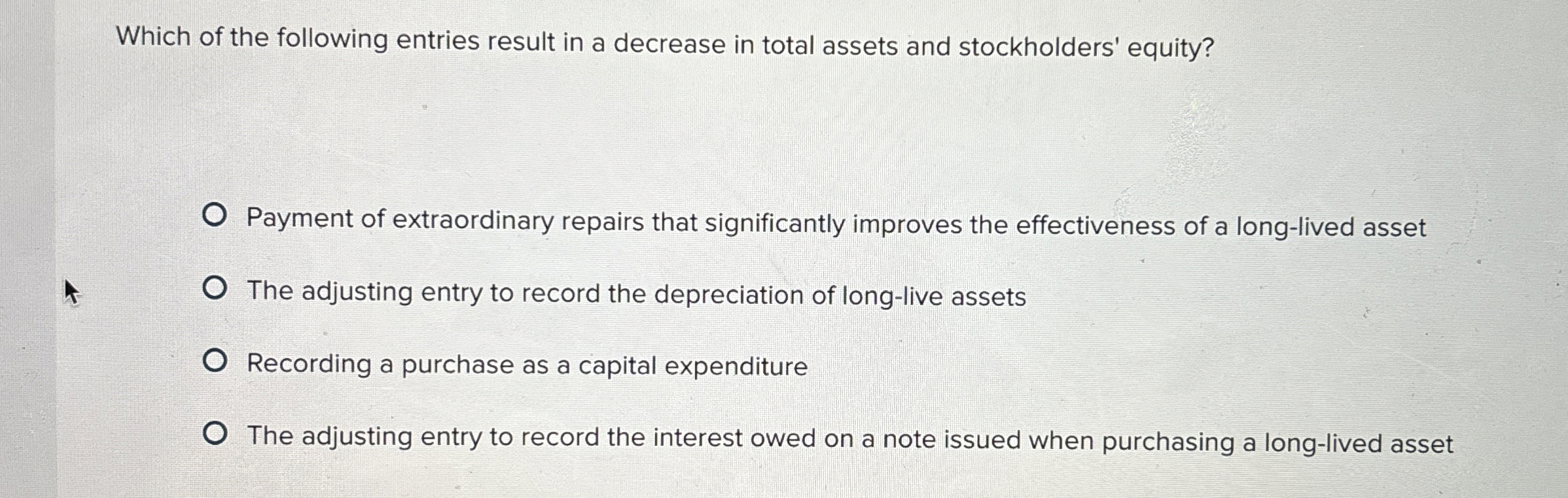 Solved Which of the following entries result in a decrease | Chegg.com