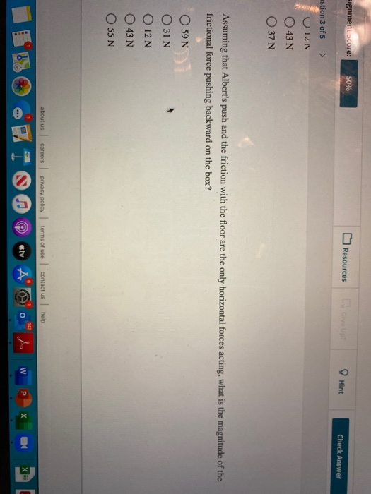 Solved on 5 of 5 A mop is pushed across the floor with a