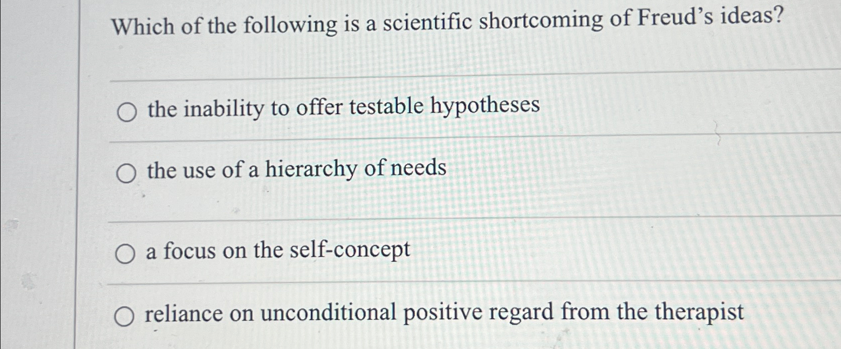 Solved Which of the following is a scientific shortcoming of | Chegg.com
