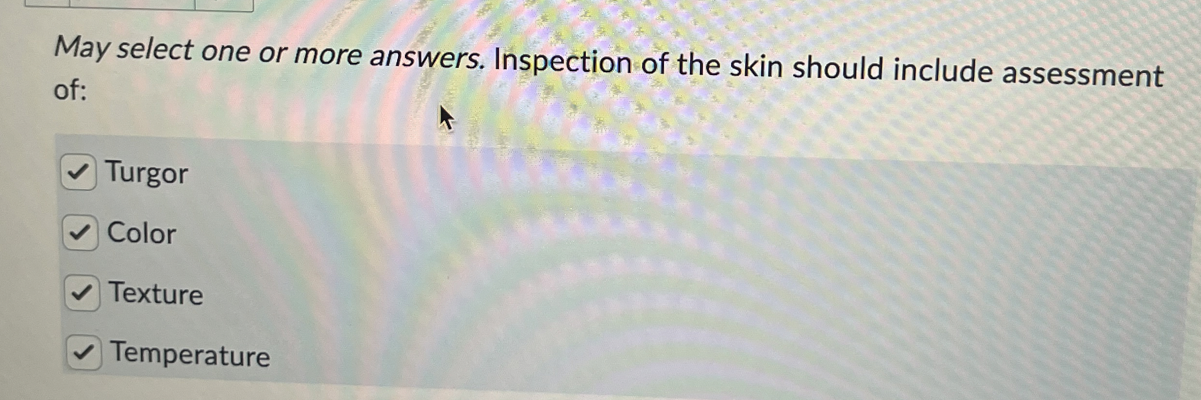 Solved May select one or more answers. Inspection of the | Chegg.com