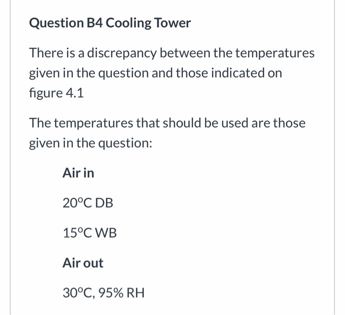 Solved Question B.4 The cooling tower shown in Figure 4.1 is | Chegg.com