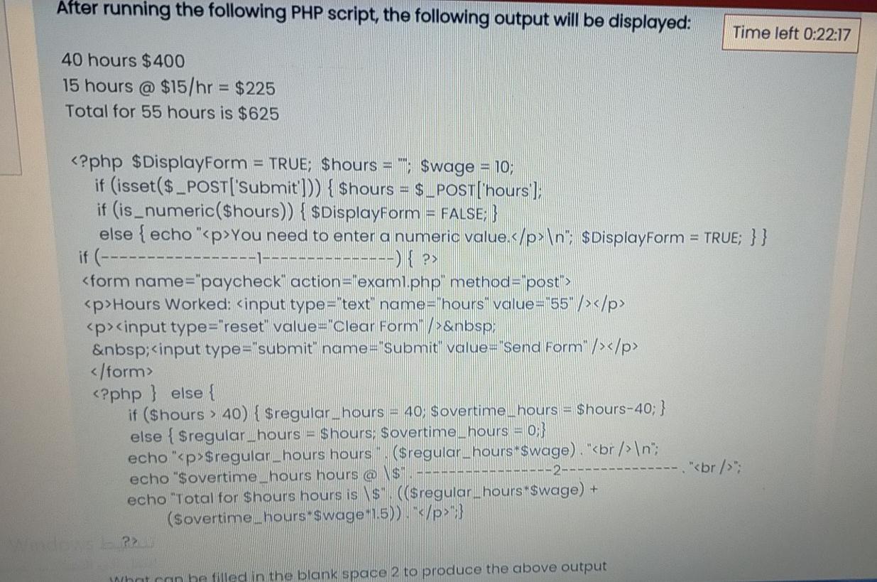 Solved After running the following PHP script, the following | Chegg.com