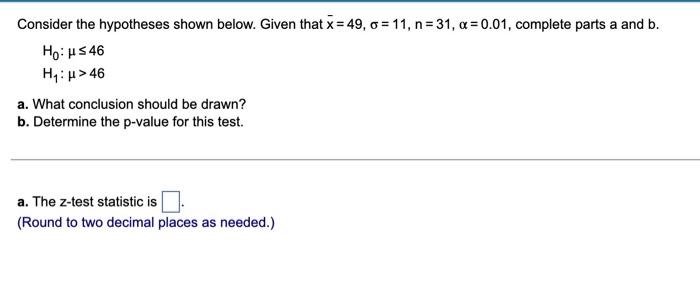 Solved Consider The Hypotheses Shown Below. Given That | Chegg.com