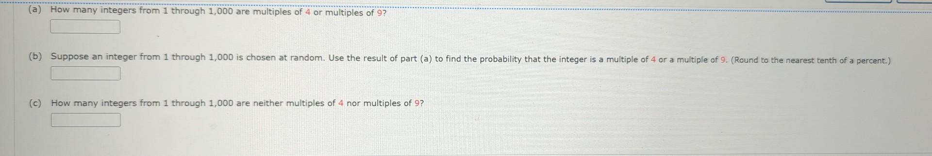Solved (a) How many integers from 1 through 1,000 are | Chegg.com