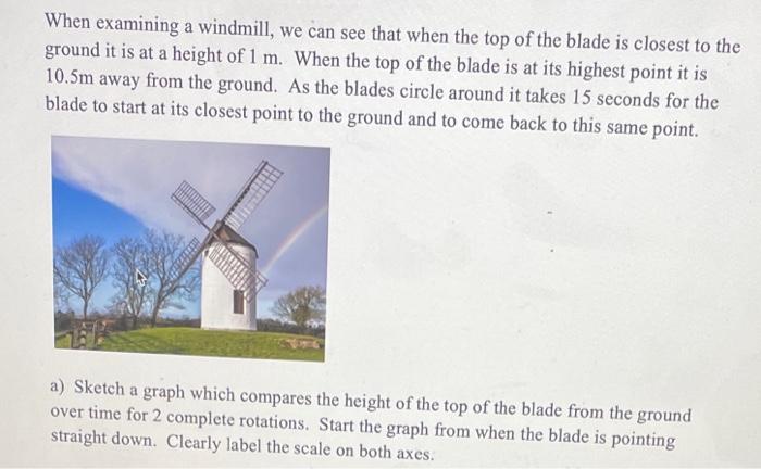 Solved When examining a windmill, we can see that when the | Chegg.com