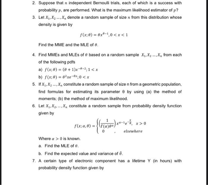 Solved 2. Suppose that n independent Bernoulli trials, each | Chegg.com